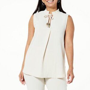 Everyday Jones Pink Coral Reef Orange Boho Beaded Tassel Sleeveless Tank 1X PLUS